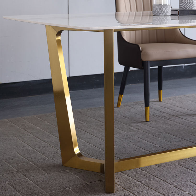 Contemporary 1/4/5/7 Pieces Furniture Sintered Stone Dining Table Set with Golden Base