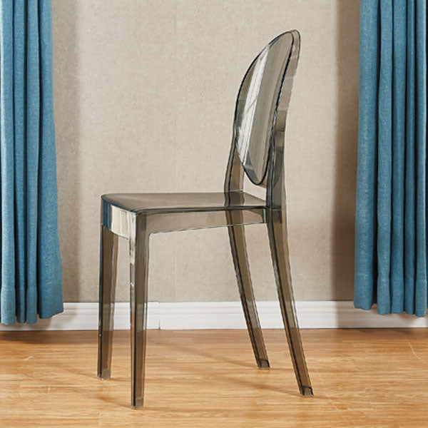 Silla lateral de plástico moderna con acabado mate, silla de comedor con respaldo abierto
