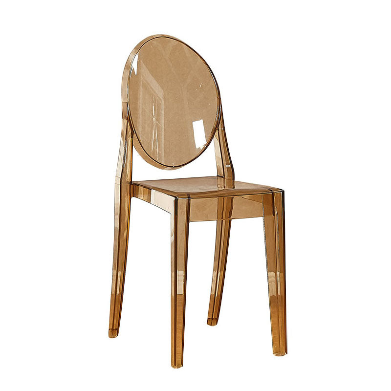 Silla lateral de plástico moderna con acabado mate, silla de comedor con respaldo abierto