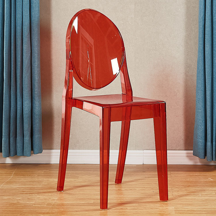 Silla lateral de plástico moderna con acabado mate, silla de comedor con respaldo abierto