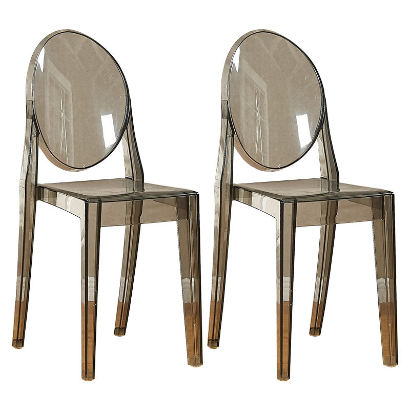 Silla lateral de plástico moderna con acabado mate, silla de comedor con respaldo abierto