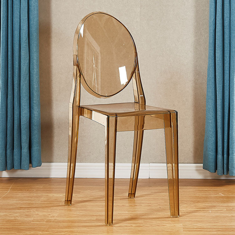 Silla lateral de plástico moderna con acabado mate, silla de comedor con respaldo abierto