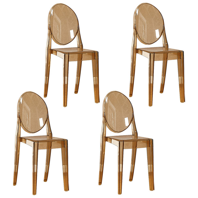 Silla lateral de plástico moderna con acabado mate, silla de comedor con respaldo abierto