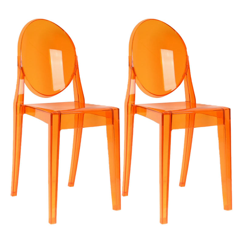 Silla lateral de plástico moderna con acabado mate, silla de comedor con respaldo abierto