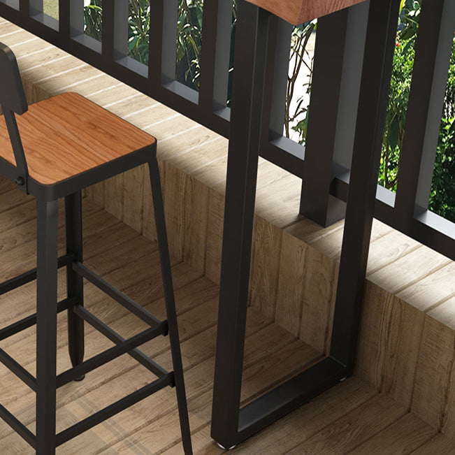 Brown Modern Style Specialty Table in Solid Wood and Iron Coffee Shop Bar Table