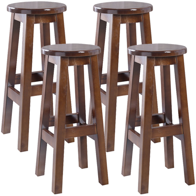 Taburete contemporáneo de barra de goma taburete de bar de interior con asiento de madera y reposapiés