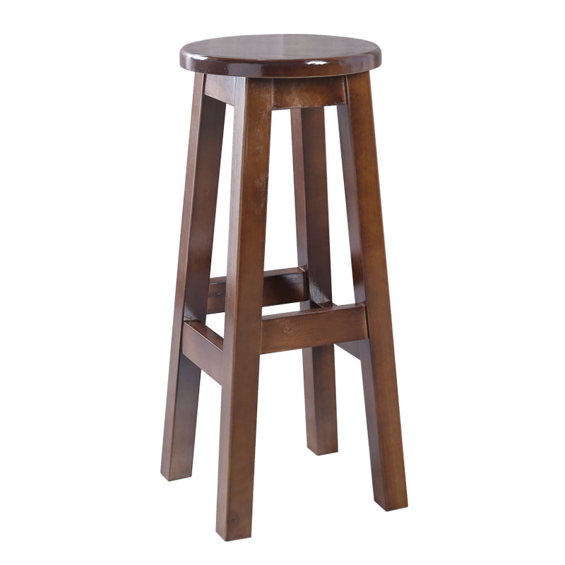 Taburete contemporáneo de barra de goma taburete de bar de interior con asiento de madera y reposapiés
