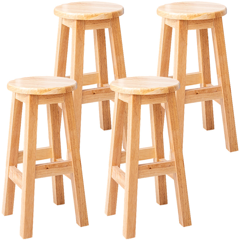 Taburete contemporáneo de barra de goma taburete de bar de interior con asiento de madera y reposapiés