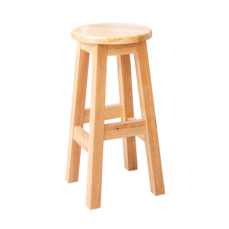 Taburete contemporáneo de barra de goma taburete de bar de interior con asiento de madera y reposapiés