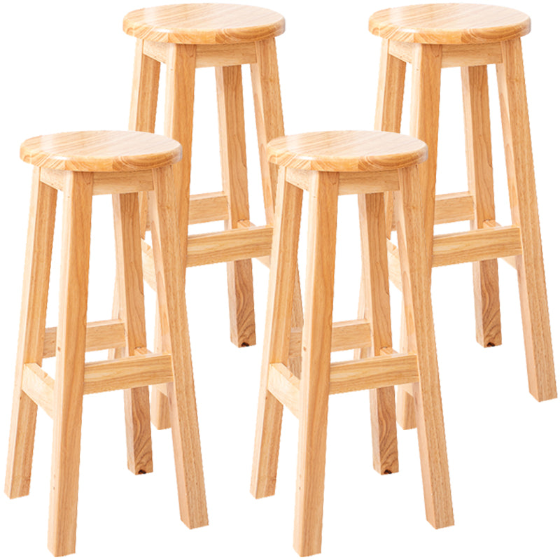 Taburete contemporáneo de barra de goma taburete de bar de interior con asiento de madera y reposapiés