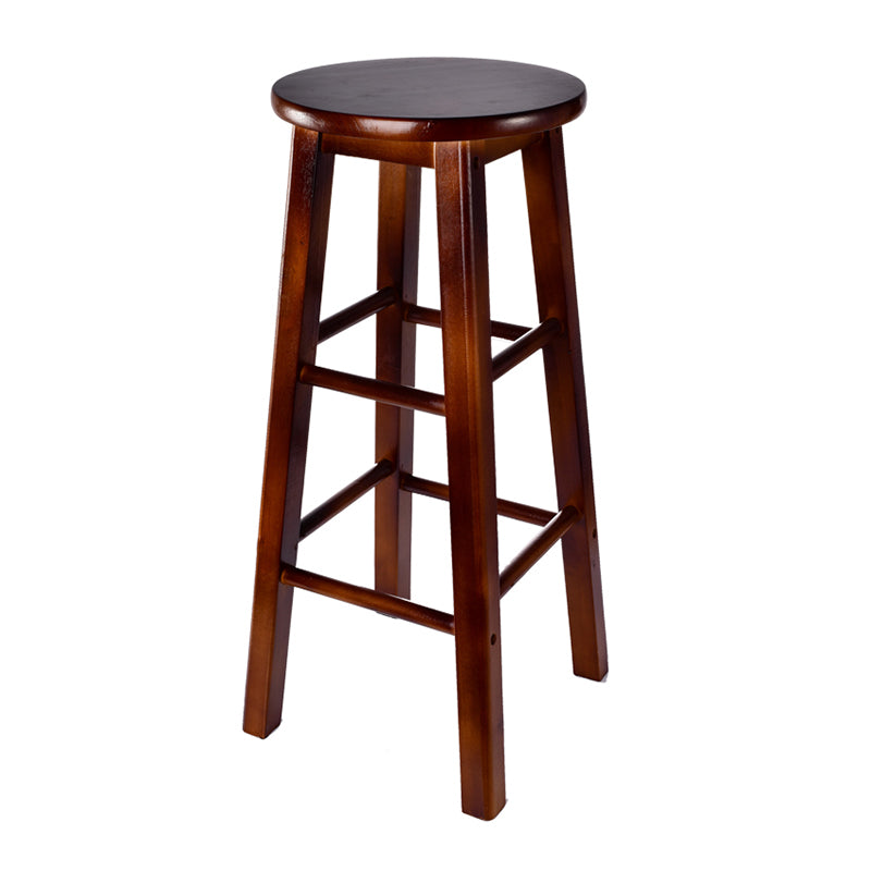 Moderner Tresenhocker ohne Armlehnen, Holz-Kassierer-Barhocker mit Holzsitz und Pedal