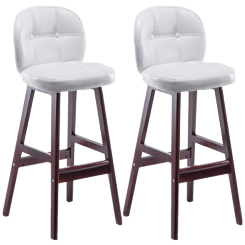 Modern Backrest Armless Counter Stool Wood Bar Stool with Pedal and Cushion