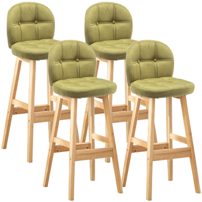 Modern Backrest Armless Counter Stool Wood Bar Stool with Pedal and Cushion