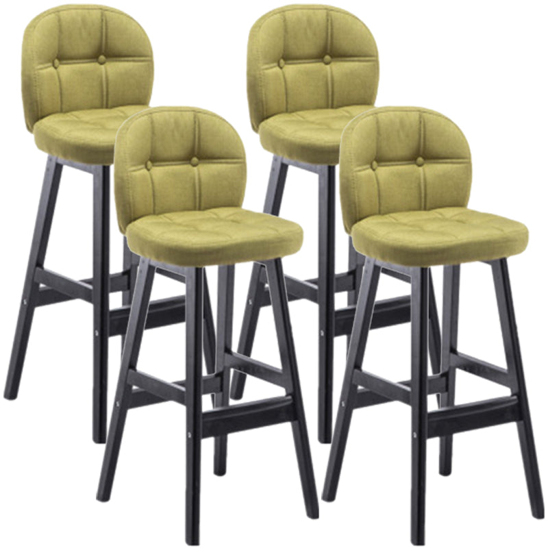 Modern Backrest Armless Counter Stool Wood Bar Stool with Pedal and Cushion