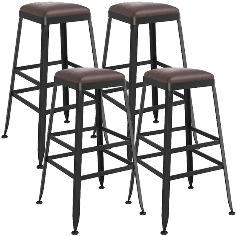 Taburete de bar interior de madera maciza de metal contemporáneo con respaldo