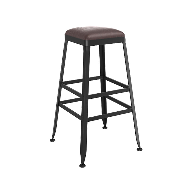 Taburete de bar interior de madera maciza de metal contemporáneo con respaldo