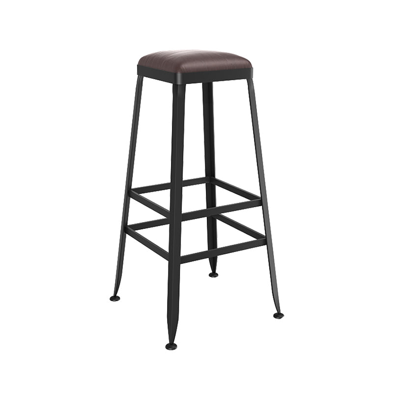 Taburete de bar interior de madera maciza de metal contemporáneo con respaldo