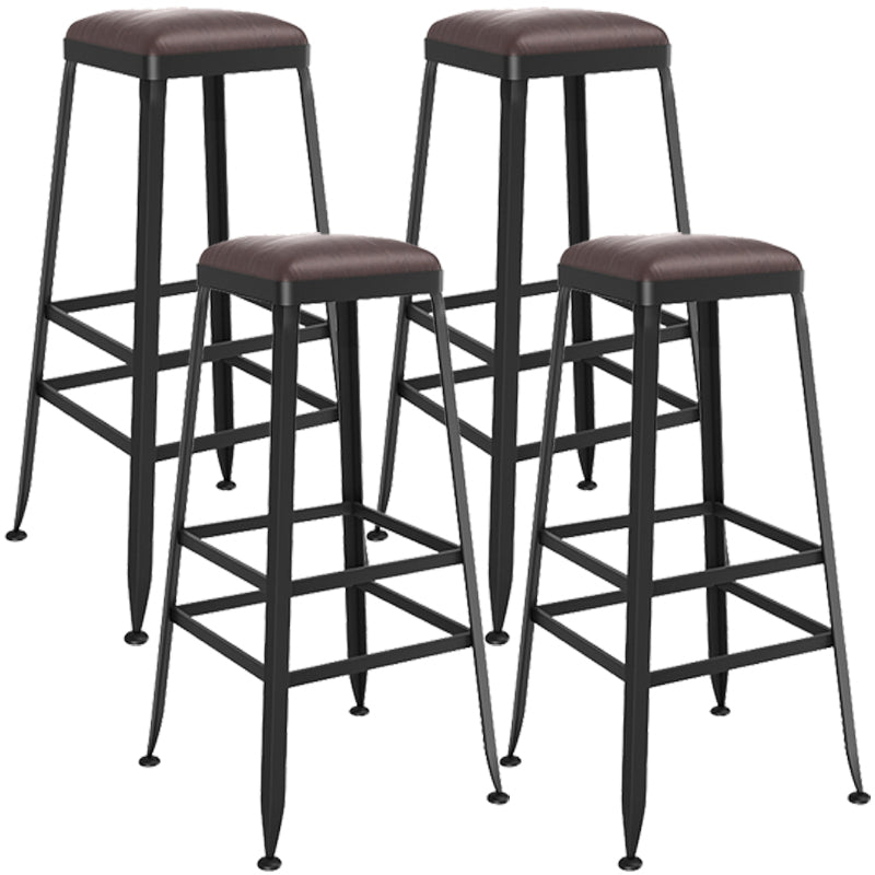 Taburete de bar interior de madera maciza de metal contemporáneo con respaldo