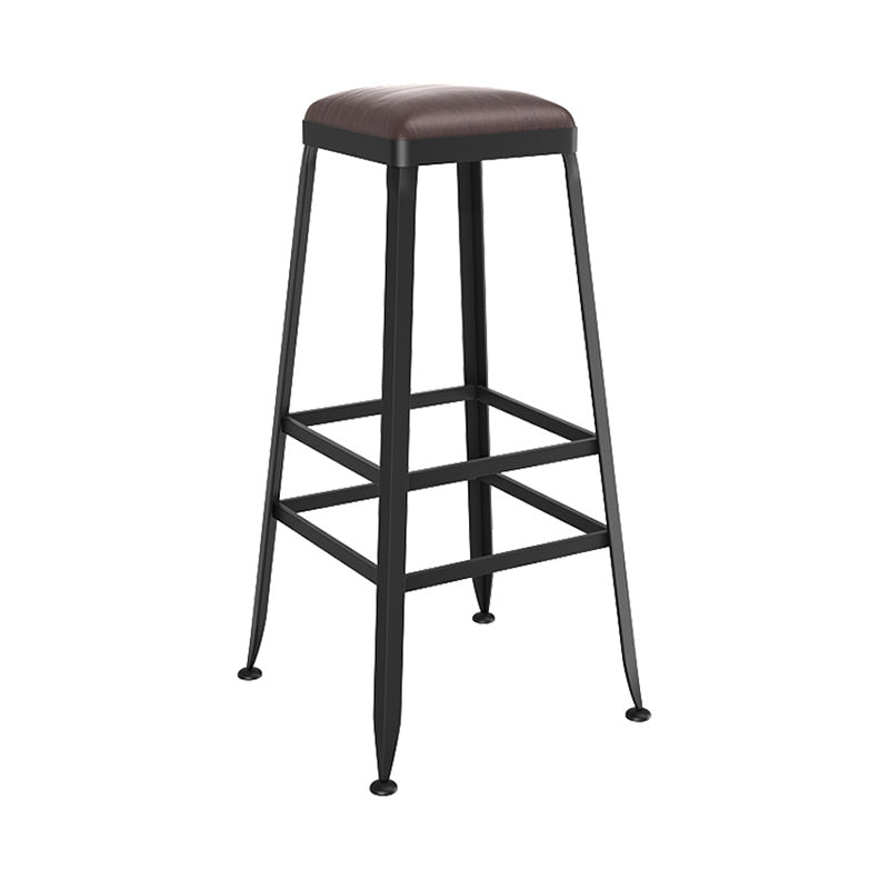 Taburete de bar interior de madera maciza de metal contemporáneo con respaldo