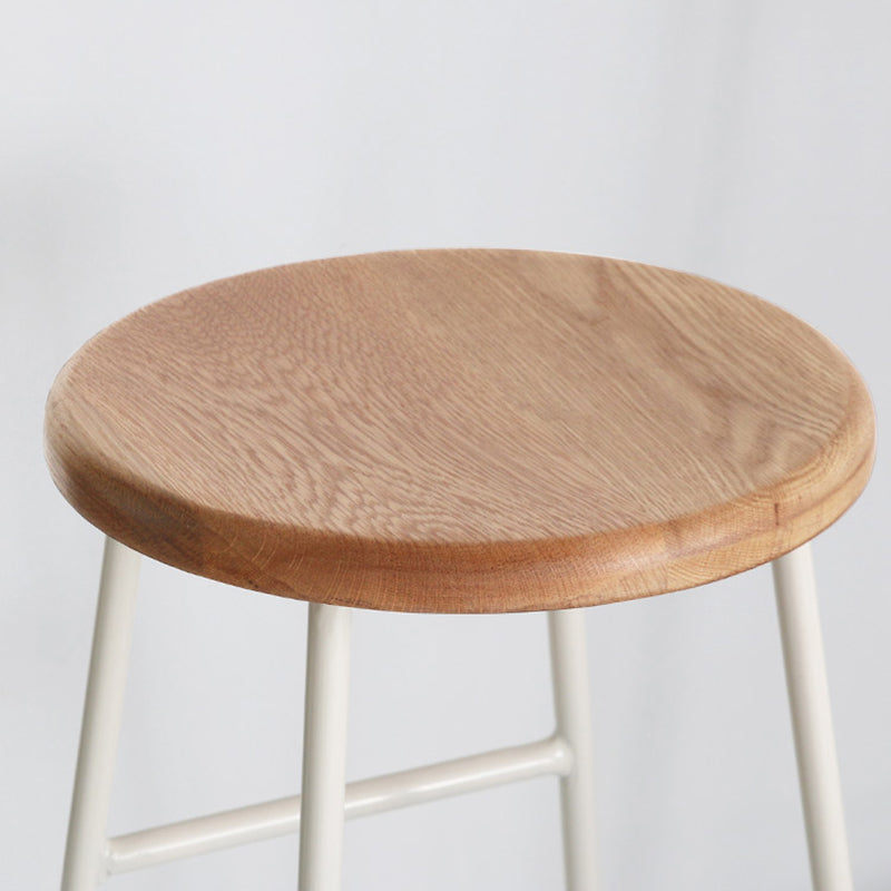 Moderno sin brazo Taburete sin espalda de acero Taller de postres de postres con asiento de madera