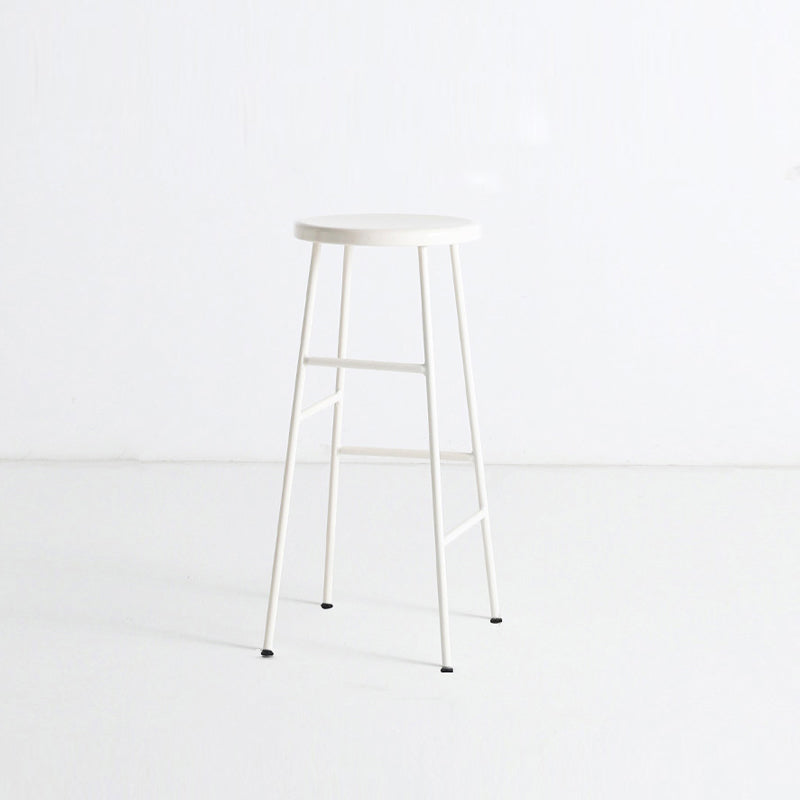 Moderno sin brazo Taburete sin espalda de acero Taller de postres de postres con asiento de madera