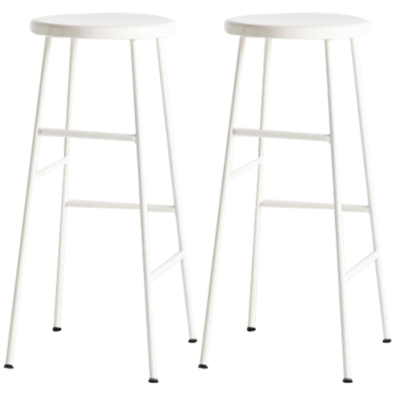Moderno sin brazo Taburete sin espalda de acero Taller de postres de postres con asiento de madera