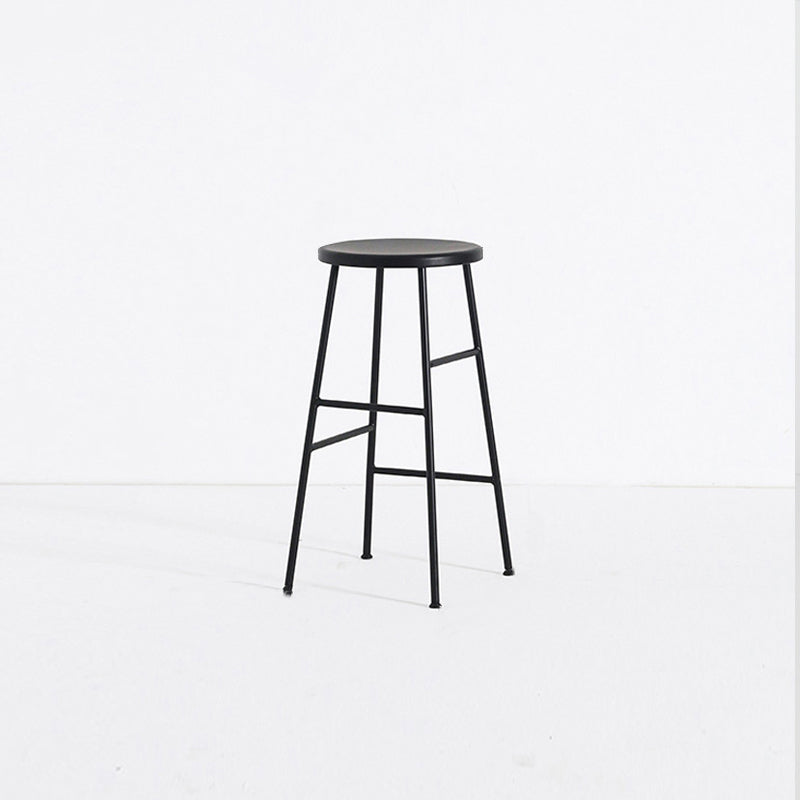 Moderno sin brazo Taburete sin espalda de acero Taller de postres de postres con asiento de madera