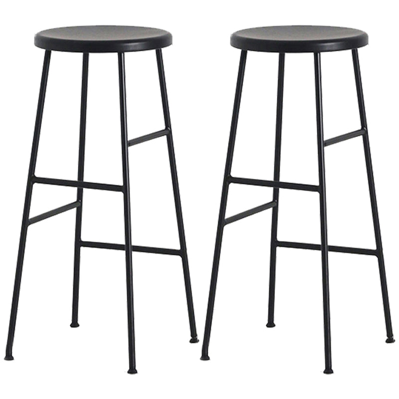 Moderno sin brazo Taburete sin espalda de acero Taller de postres de postres con asiento de madera