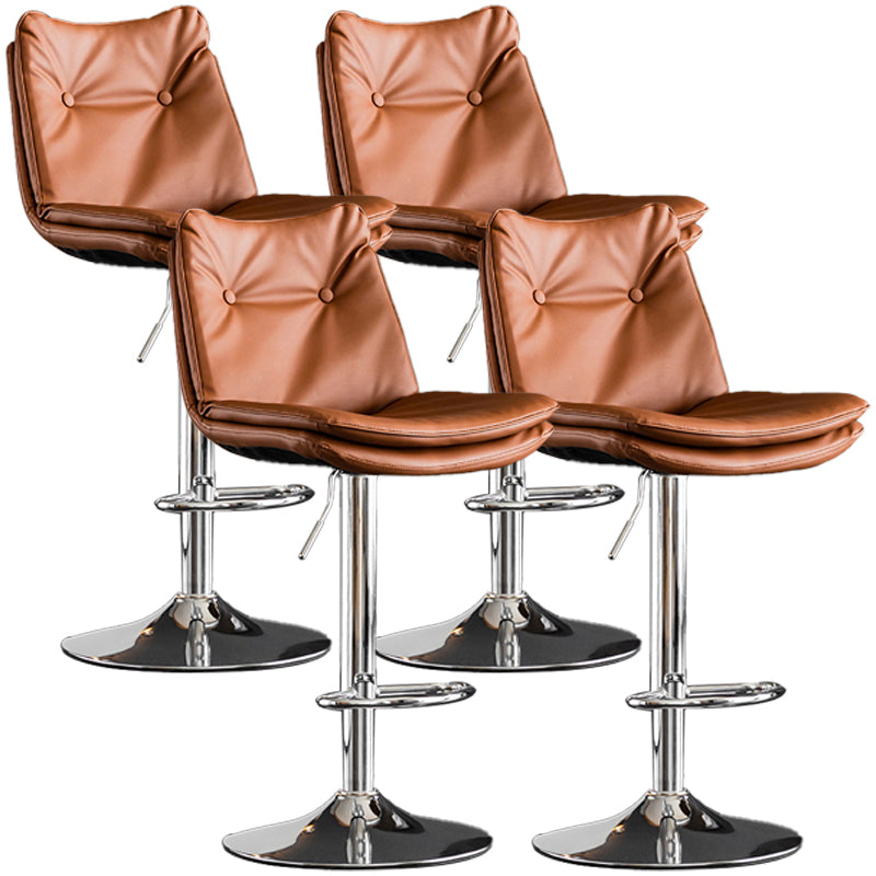 Contemporary Swivel Adjustable Height Barstool Indoor Bar Stool with Low Back