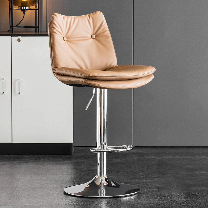 Contemporary Swivel Adjustable Height Barstool Indoor Bar Stool with Low Back