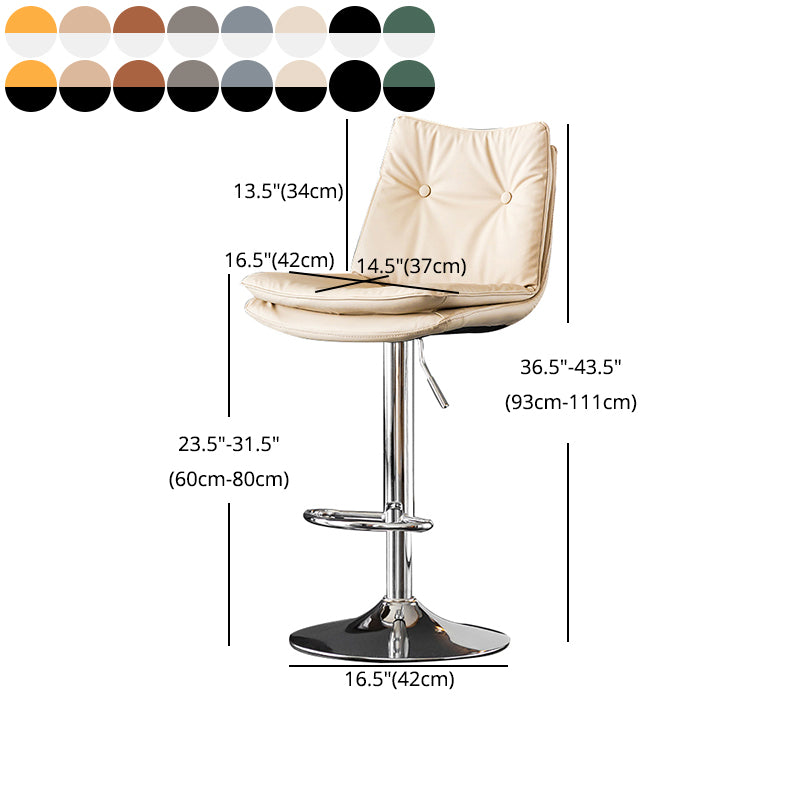 Contemporary Swivel Adjustable Height Barstool Indoor Bar Stool with Low Back