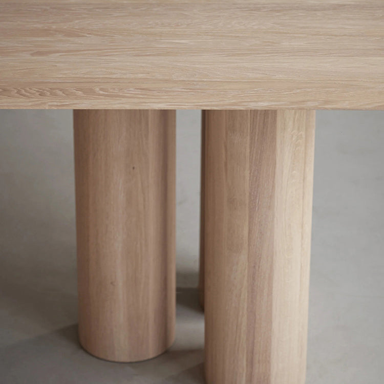 Rectangle Shape Casual Dining Table Solid Wood Fixed Table for Kitchen