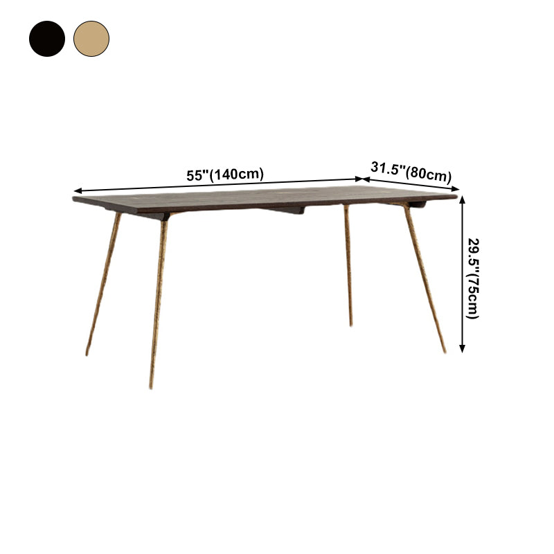 Mesa de comedor de madera maciza de roble Mesa de comedor rectangular industrial con 4 patas