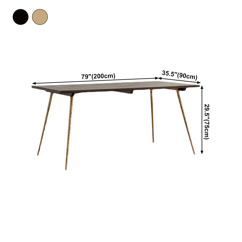 Mesa de comedor de madera maciza de roble Mesa de comedor rectangular industrial con 4 patas
