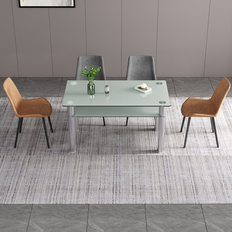 Metall modernes Rechteck Innentischglas Tisch für Küche und Esszimmer