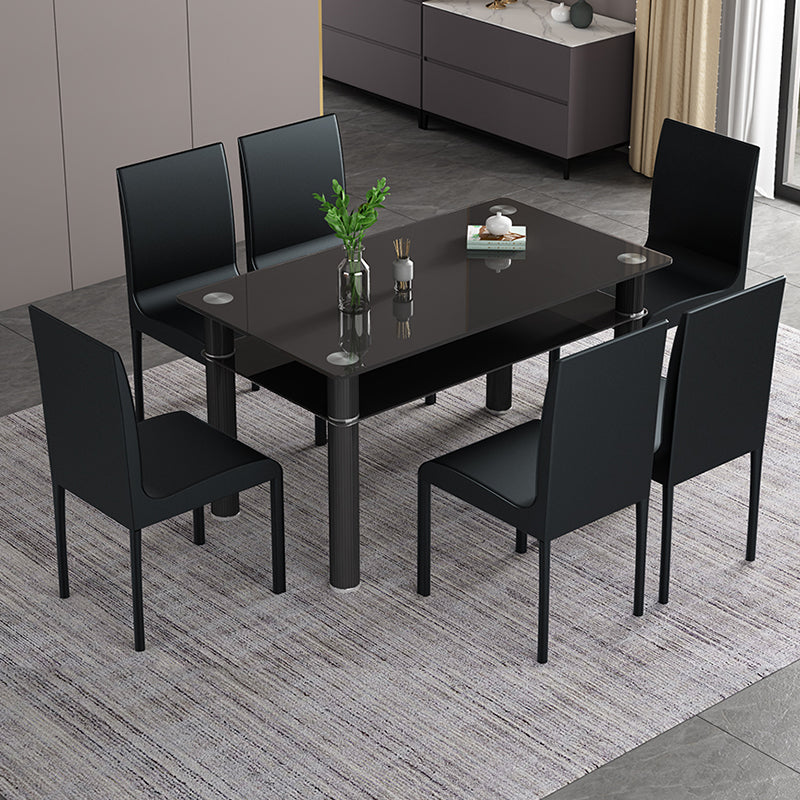 Metall modernes Rechteck Innentischglas Tisch für Küche und Esszimmer