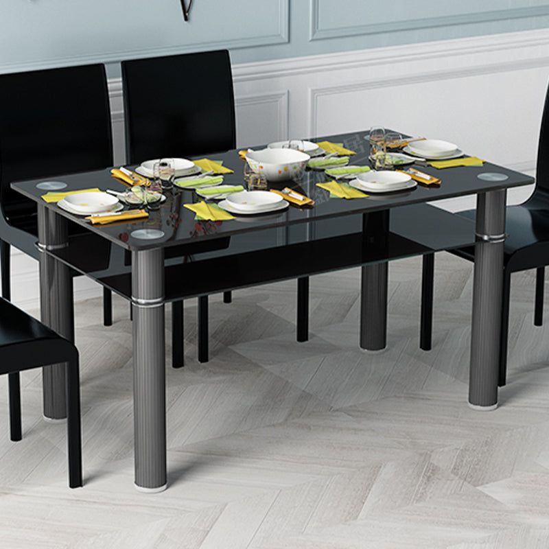Metall modernes Rechteck Innentischglas Tisch für Küche und Esszimmer