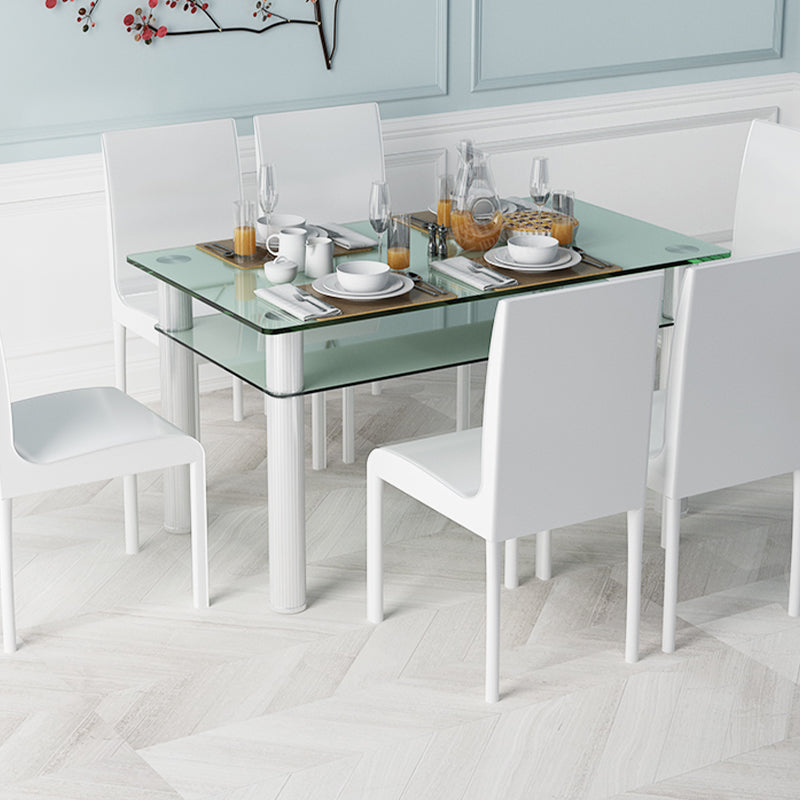 Metall modernes Rechteck Innentischglas Tisch für Küche und Esszimmer