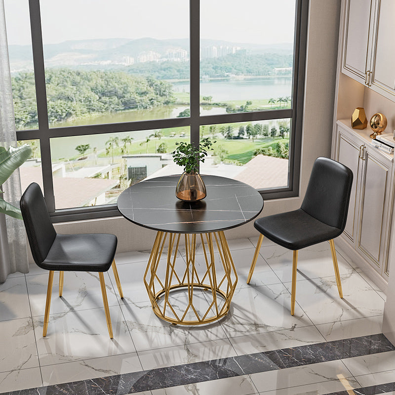 Runder Sintered Stone Esstisch Traditioneller Luxus -Esstisch für Esszimmer