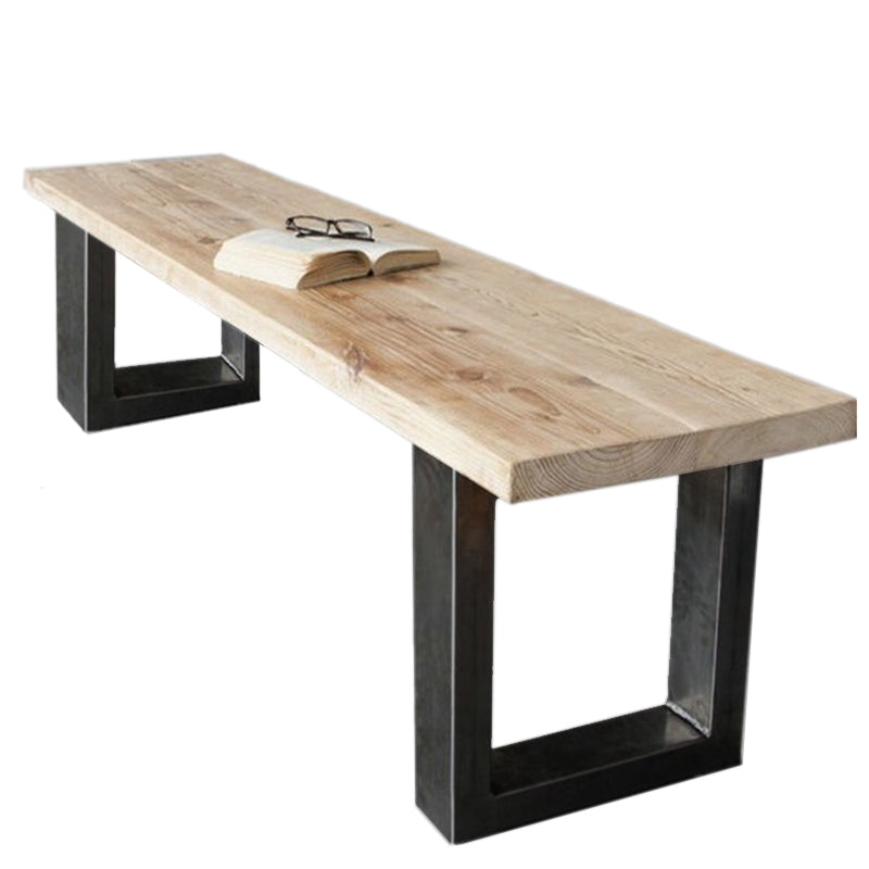 Rectangle Shape Luxury Dining Table Solid Wood Fixed Table for Kitchen