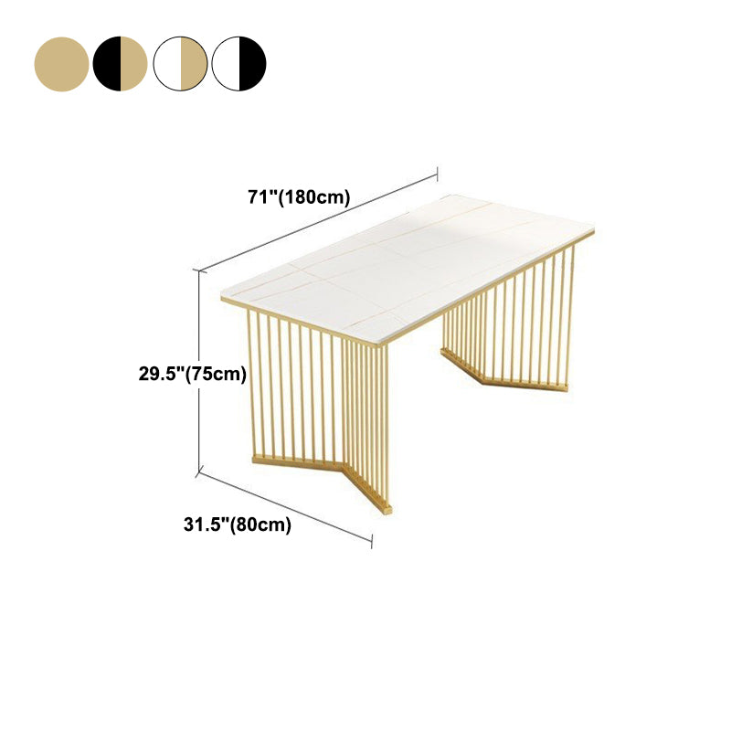 Rechthoekige eettafel Traditionele luxe eettafel met dubbel voetstuk