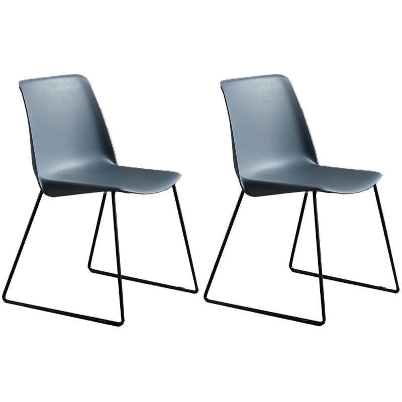 Sedia in stile contemporaneo sedia laterale senza braccio con zampe metalliche