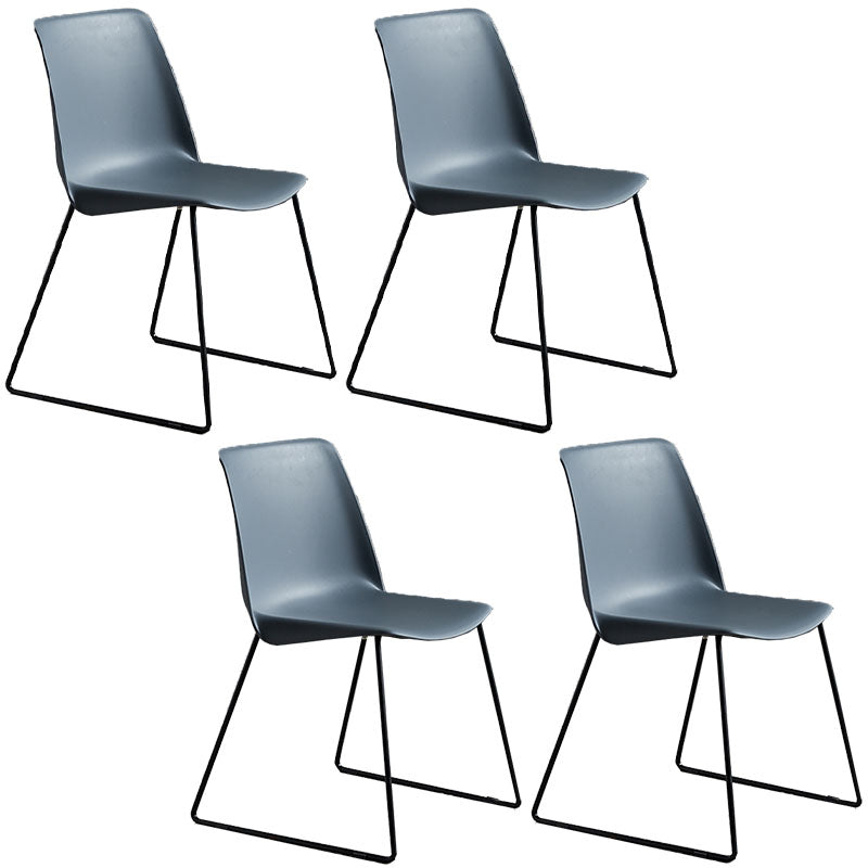 Sedia in stile contemporaneo sedia laterale senza braccio con zampe metalliche