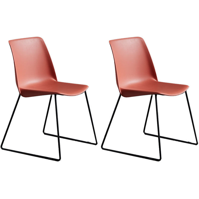 Sedia in stile contemporaneo sedia laterale senza braccio con zampe metalliche