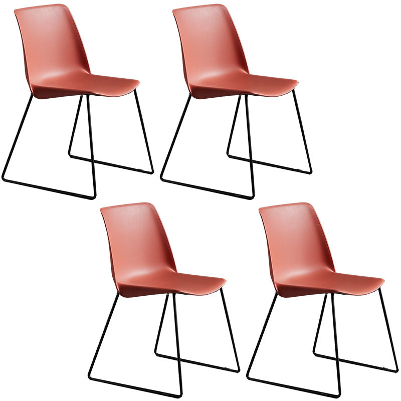 Sedia in stile contemporaneo sedia laterale senza braccio con zampe metalliche