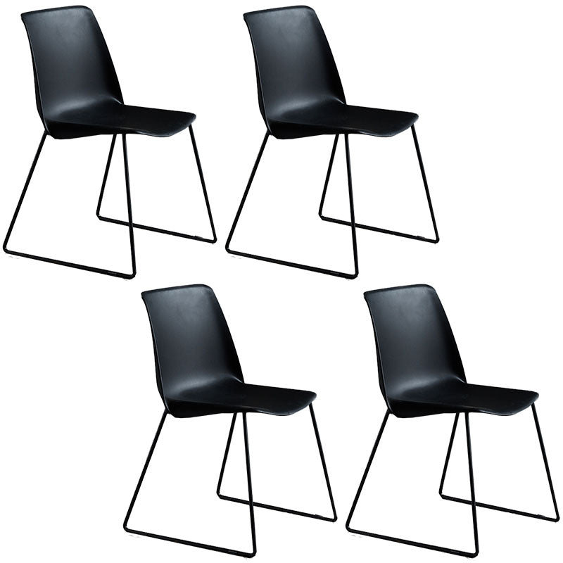 Sedia in stile contemporaneo sedia laterale senza braccio con zampe metalliche