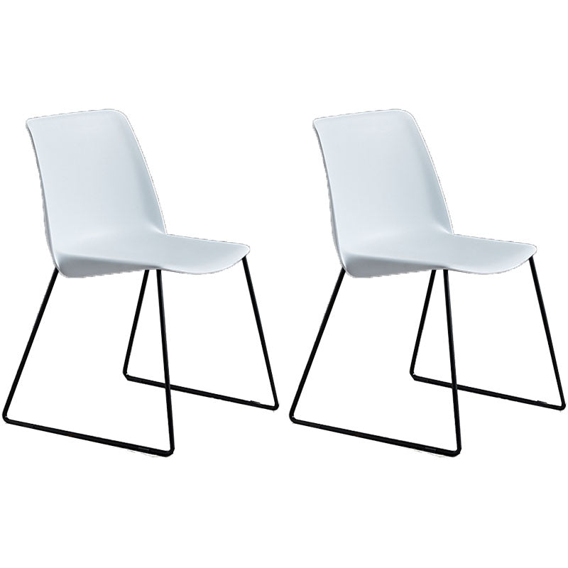 Sedia in stile contemporaneo sedia laterale senza braccio con zampe metalliche