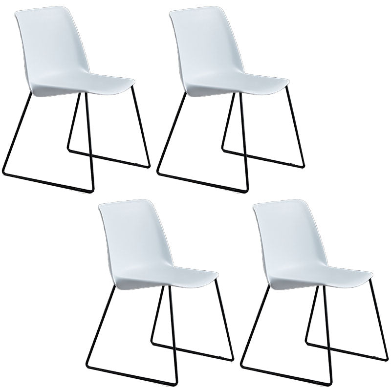 Sedia in stile contemporaneo sedia laterale senza braccio con zampe metalliche