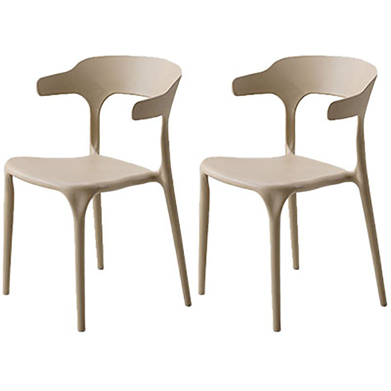 Silla contemporánea con respaldo abierto, sillas laterales sin brazos de comedor de plástico