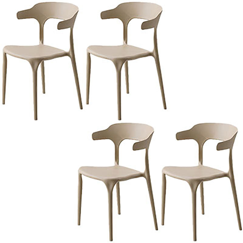 Silla contemporánea con respaldo abierto, sillas laterales sin brazos de comedor de plástico
